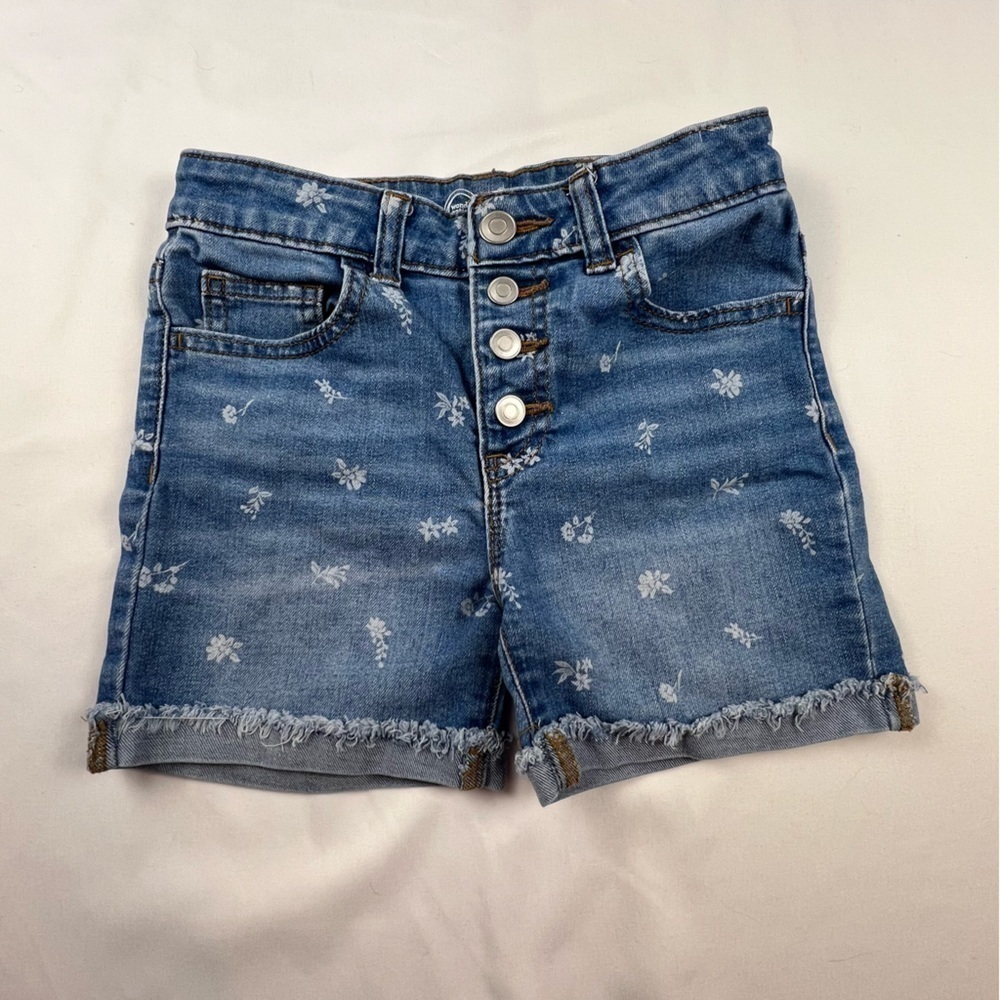 Wonder Nation - Girl’s Shorts - Size 7 - Med Blue Denim - Snap Front